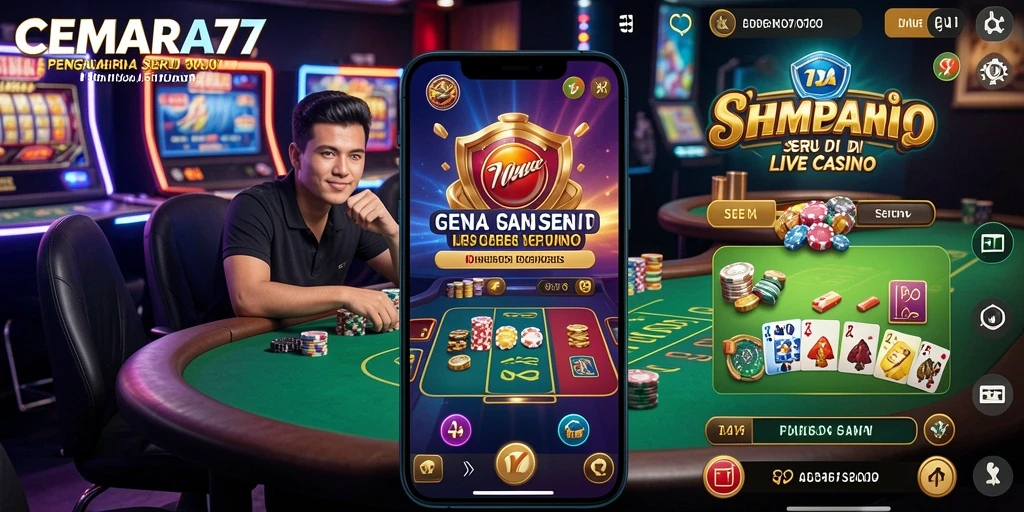 Tampilan gameplay Live Casino CEMARA77 yang menarik dan interaktif.