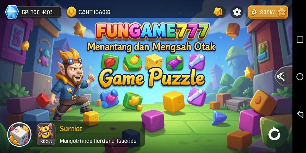 Tampilan gameplay puzzle yang menantang dan menarik di FUNGAME777.