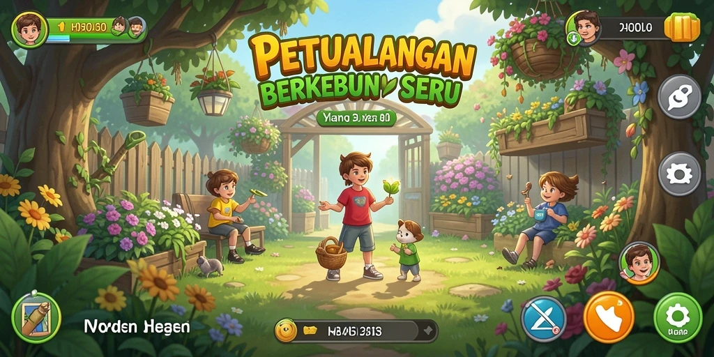 Tangkapan layar gameplay H03 menunjukkan suasana bertani yang ceria dan penuh warna.