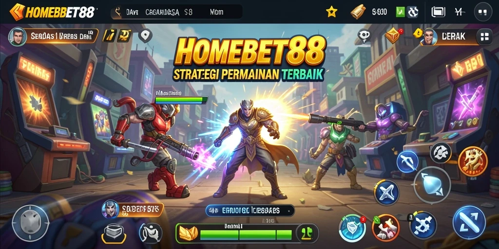 Tampilan gameplay HOMEBET88 menegangkan dengan berbagai strategi pertarungan.