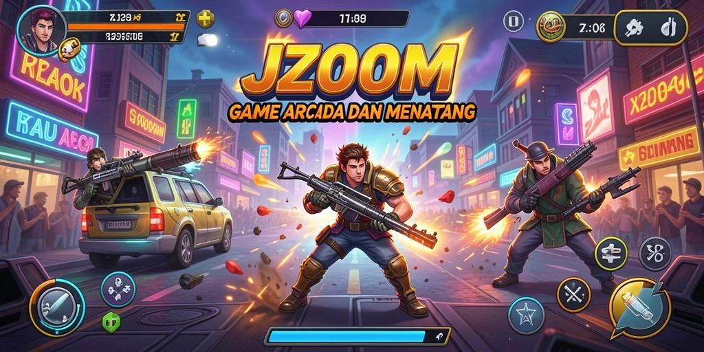 Screenshot J200M menampilkan momen intens dalam gameplay Arcade.