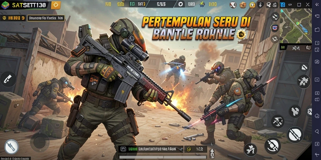 Tangkapan layar menarik dari aksi gameplay SATSET138 di arena Battle Royale.
